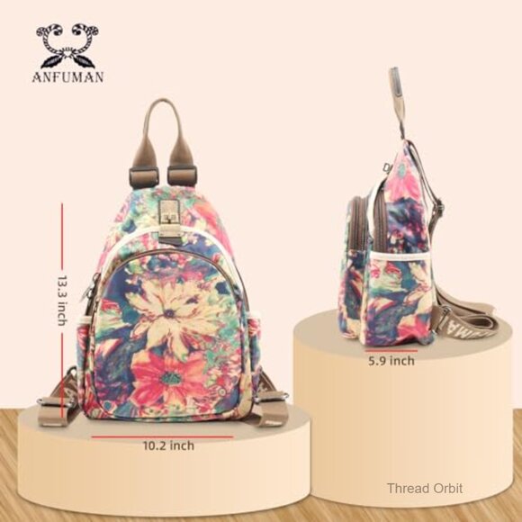 Mini Waterproof Daypack Backpack for Women Travel Oxford Cloth Anti-Theft